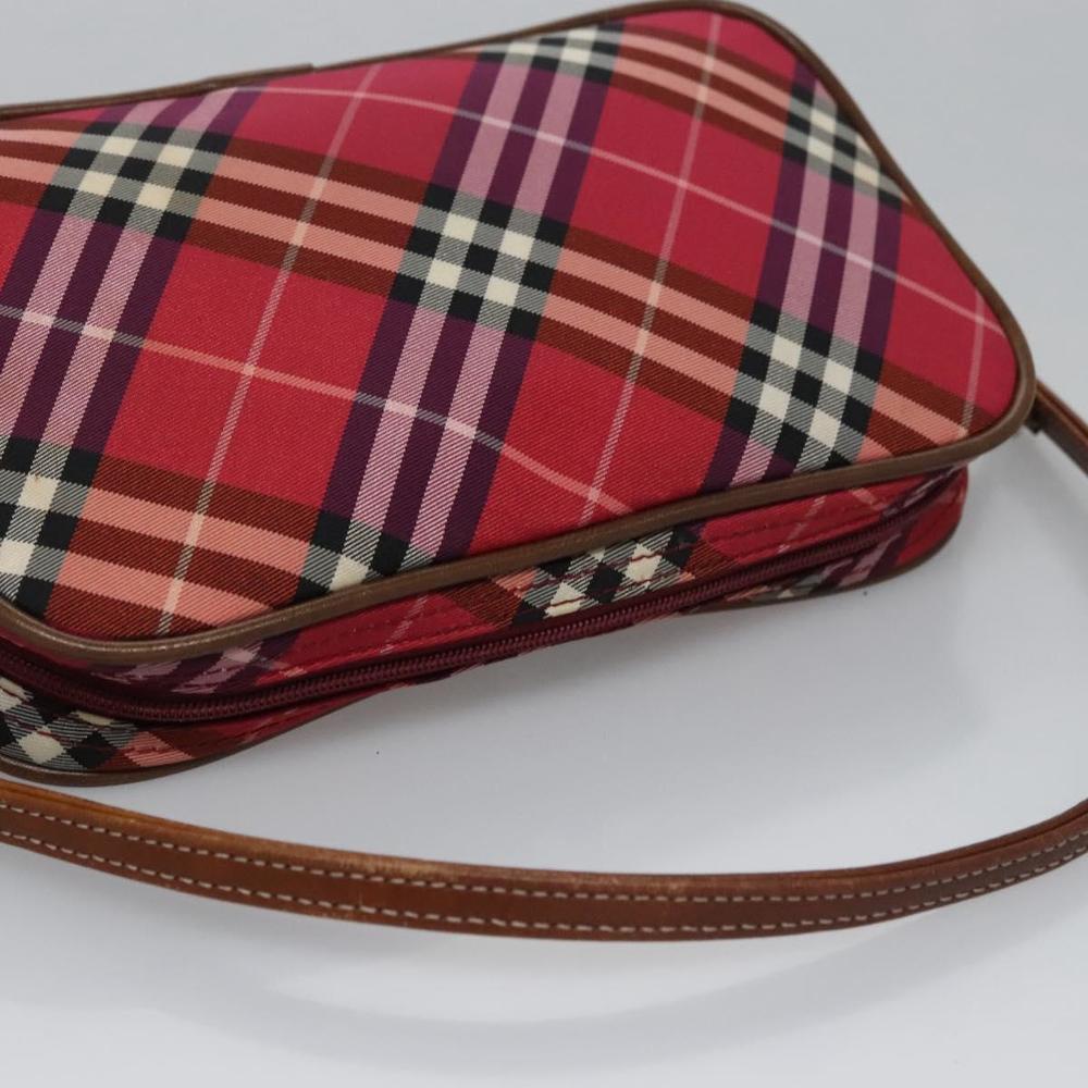 BURBERRY Nova Check Blue Label Accessory Pouch Nylon Red Brown Auth mr1139 - Picture 6 of 16